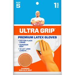 Mr. Clean Ultra Grip Latex Cleaning Gloves S Orange 1 pair