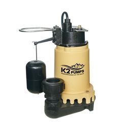 K2 Pumps 3/4 HP 5200 gph Cast Iron Vertical Float Switch AC Submersible Sump Pump 10 ft.