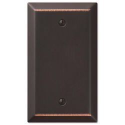 Amerelle Century Aged Bronze 1 gang Stamped Steel Blank Wall Plate 1 pk