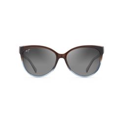 Maui Jim 'Olu'Olu Sunglasses Women's Translucent Dark Chocolate w/Blue Frame Neutral Gray Lens Polar