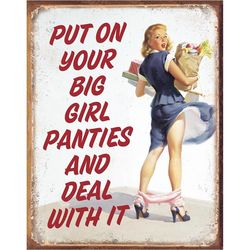 Desperate Enterprises Big Girl Panties Metal Signs Tin 1 pk