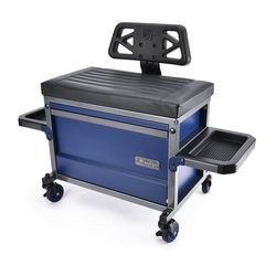 Urban Transit 17.5 in. W X 22 in. H X 15 in. D The Beast Rolling Storage Stool Steel Blue