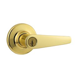Kwikset Delta Lever Polished Brass Entry Lockset