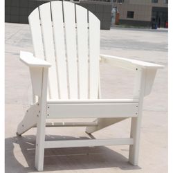 Backyard Nature White HDPE Frame Adirondack Chair