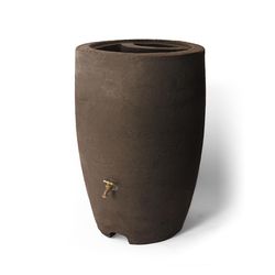 Algreen Athena Brown 50 gal Rain Barrel Polyethylene