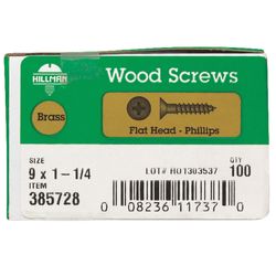 HILLMAN No. 9 X 1-1/4 in. L Phillips Coarse Wood Screws 1 pk