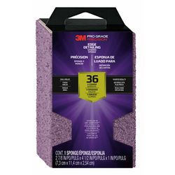 3M 4-1/2 in. L X 2-7/8 in. W X 1 in. 36 Grit Extra Coarse Dual Angle Dust Channeling Sanding Sponge