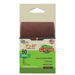 Gator 21 in. L X 3 in. W Aluminum Oxide Sanding Belt 50 Grit Coarse 2 pc