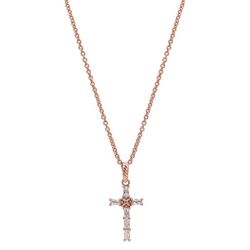 Montana Silversmiths Women's Entwined Brilliant Cross Rose Gold Necklace Water Resistant