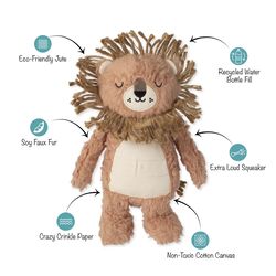 Pet Shop by Fringe Studio For Dog Brown/White Plush Mighty Mane Dog Toy 1 pk