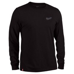 Milwaukee Freeflex L Long Sleeve Men's Crew Neck Black Hybrid Work Tee Shirt