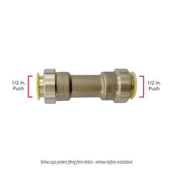 QuickFitting Push to Connect 1/2 in. PTC in. Brass Straight Union