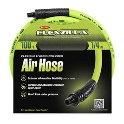 Flexzilla 100 ft. L X 1/4 in. D Hybrid Polymer Air Hose 300 psi Zilla Green
