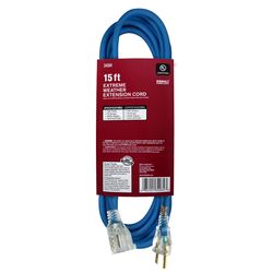 Ace Outdoor 15 ft. L Blue Extension Cord 16/3 SJOW