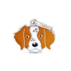 MyFamily Friends Brown/White Brittany Metal Dog Pet Tags Medium