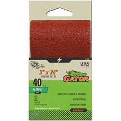 Gator 24 in. L X 3 in. W Aluminum Oxide Sanding Belt 40 Grit Extra Coarse 2 pc