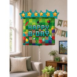 Anagram Balloons Pixel Party Foil Balloon 1 pk