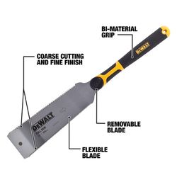 DeWalt 10 in. High Carbon Steel Double Edge Pull Saw 7/14 TPI Flush Cut 1 pc
