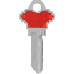 HILLMAN ColorPlus Traditional Key House/Office Key Blank Single Red/Silver