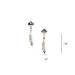 Montana Silversmiths Women's American Legends Feather Multicolored Earrings Water Resistant