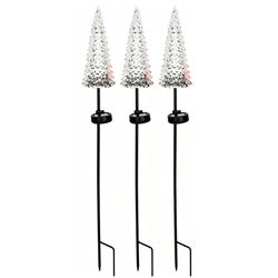 Smart Solar Solar White Christmas Tree 35.4 in. Pathway Decor