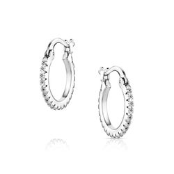Montana Silversmiths Women's CZ Hoop Silver Earrings