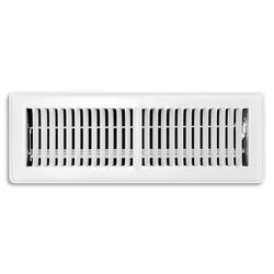 Tru Aire 4 in. H X 14 in. W 2-Way Powder Coat White Steel Floor Register