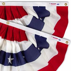 Valley Forge Mini-Fan Pleated Flag 1.5 ft. W X 3 ft. L