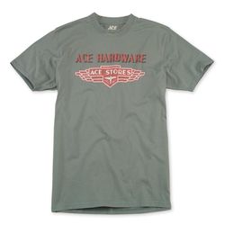 Ace Vintage Threads L Short Sleeve Unisex Crew Neck Smoke Blue Tee Shirt