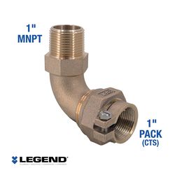 Legend Valve 1 in. CTS Pack Joint in. X 1 in. D MNPT Cast Bronze 90 Degree Elbow