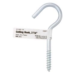 Hampton Small Zinc-Plated Silver Steel 3.88 in. L Ceiling Hook 80 lb 1 pk