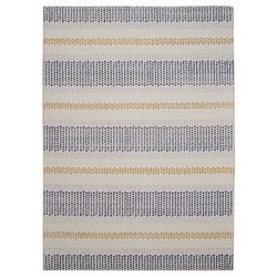 Linon Home Decor Haussler 5 ft. W X 7 ft. L Blue/Cream Coastal Polyester Accent Rug