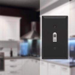 Amerelle Century Matte Black 1 gang Stamped Steel Toggle Wall Plate 1 pk