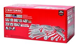Craftsman 1/4, 3/8 and 1/2 in. drive S Metric and SAE 6 and 12 Point Mechanic's Tool Set 308 pc