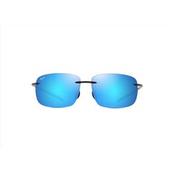 Maui Jim Breakwall Sunglasses Unisex Shiny Black Frame Blue Hawaii Lens Polarized