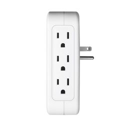 Globe Electric 0 ft. L 6 outlets Wall Tap Surge Protector White 900 J
