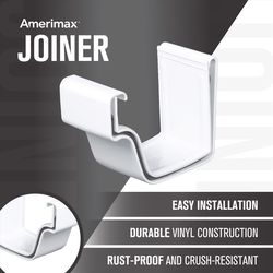 Amerimax 3.5 in. H X 3.5 in. W X 5 in. L White Vinyl K Gutter Connector