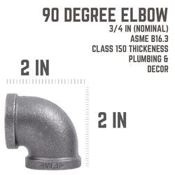 STZ Industries 3/4 in. FIP each X 3/4 in. D FIP Black Malleable Iron 90 Degree Elbow