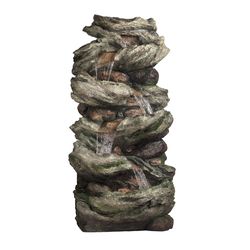 Alpine Polyresin Assorted 81 in. H Fountain with LED Light