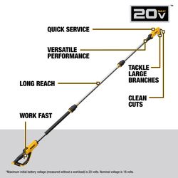 DEWALT 20V MAX XR 2x 4Ah Battery Kit with DEWALT 20V MAX 1-1/2in Cordless Pole Pruner