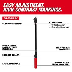 Milwaukee 1/2 in. X 1.3 in. Torque Wrench 23.83 in. L