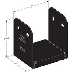 Simpson Strong-Tie OA Avant Collection 6.56 in. H X 6 in. W 12 Ga. Galvanized Steel Post Base Zmax