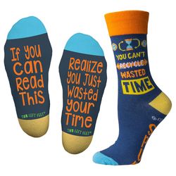 Two Left Feet Unisex Wasted your Time S Novelty Socks Multicolored