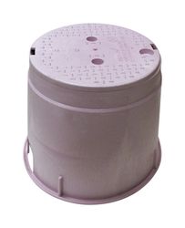 NDS 12-7/8 in. W X 10 in. D X 	11-5/8 in. H Round Valve Box with Lid Purple