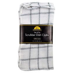 Kane Home Black/White Cotton Scrubber Dish Cloth 6 pk