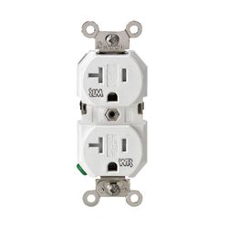 Leviton 20 amps 125 V Duplex White Outlet 5-20R 1 pk