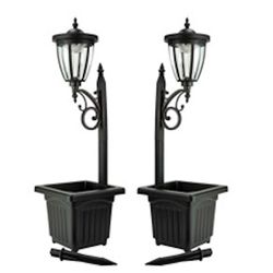 Sun-Ray Kambria Solar Powered LED Lamp Post and Planter 2 pk