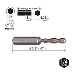 Vessel 2.95 in. Multi-Material Bit Extension 1/4 in. Round Shank 1 pc