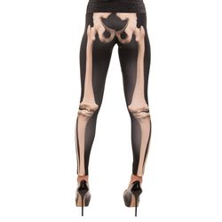 Faux Real Women's Skeleton Leggings M Multicolored