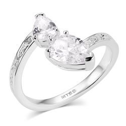 Montana Silversmiths Women's Double Drop Crystal Ring